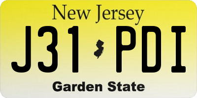 NJ license plate J31PDI