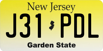 NJ license plate J31PDL