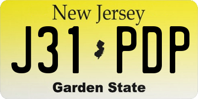 NJ license plate J31PDP