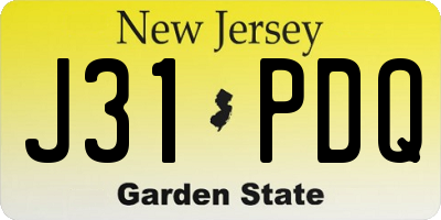 NJ license plate J31PDQ