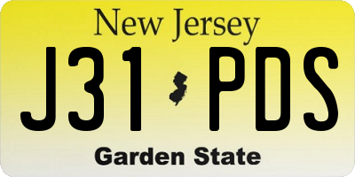 NJ license plate J31PDS