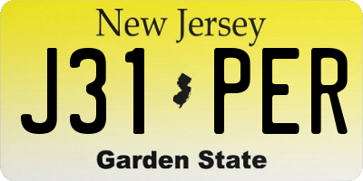 NJ license plate J31PER