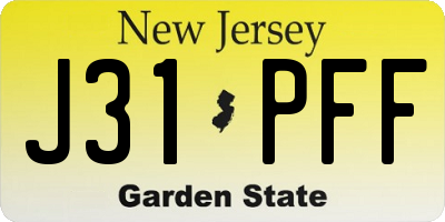 NJ license plate J31PFF