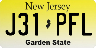 NJ license plate J31PFL