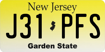 NJ license plate J31PFS