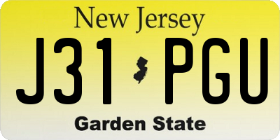 NJ license plate J31PGU