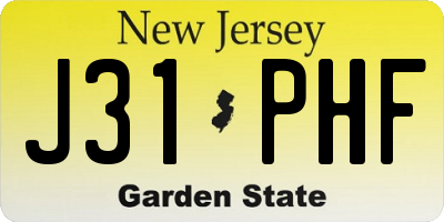 NJ license plate J31PHF