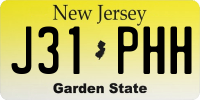 NJ license plate J31PHH