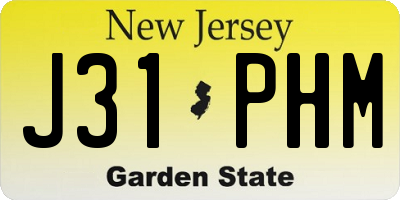 NJ license plate J31PHM