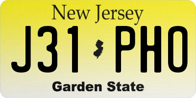 NJ license plate J31PHO