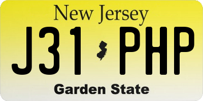 NJ license plate J31PHP
