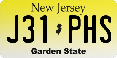NJ license plate J31PHS