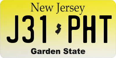 NJ license plate J31PHT