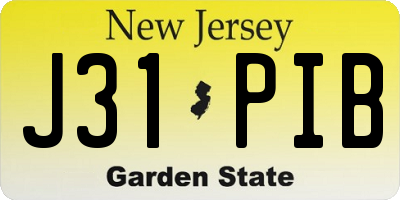 NJ license plate J31PIB