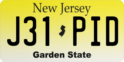 NJ license plate J31PID