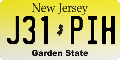 NJ license plate J31PIH