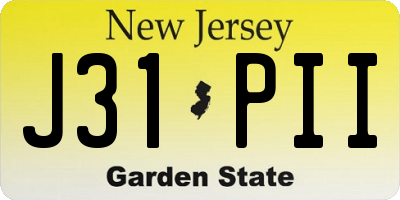NJ license plate J31PII