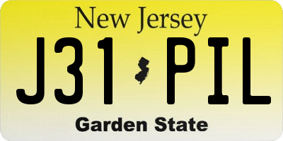 NJ license plate J31PIL