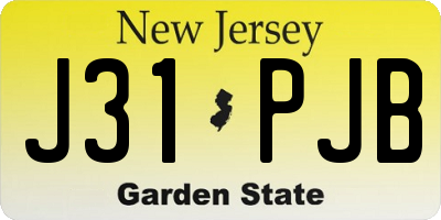 NJ license plate J31PJB