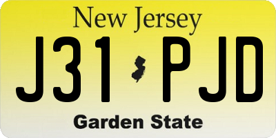 NJ license plate J31PJD