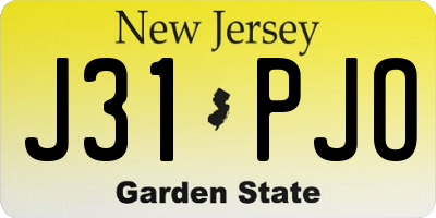 NJ license plate J31PJO