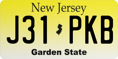 NJ license plate J31PKB