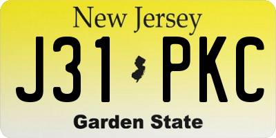 NJ license plate J31PKC