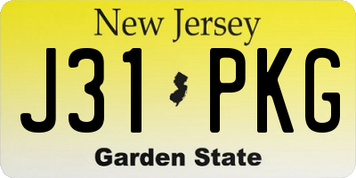 NJ license plate J31PKG