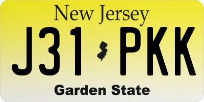NJ license plate J31PKK