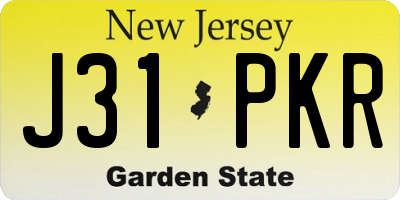 NJ license plate J31PKR