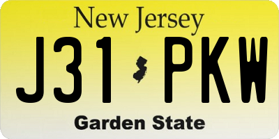 NJ license plate J31PKW