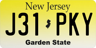 NJ license plate J31PKY