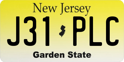NJ license plate J31PLC