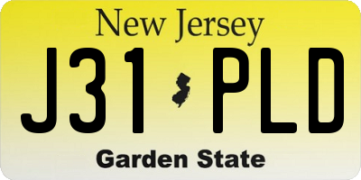 NJ license plate J31PLD