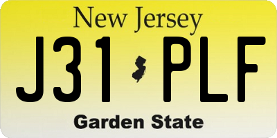 NJ license plate J31PLF