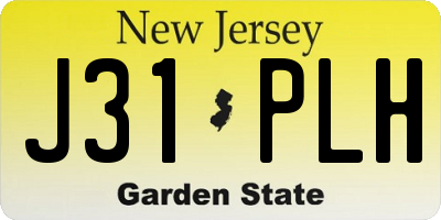 NJ license plate J31PLH