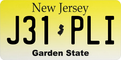 NJ license plate J31PLI