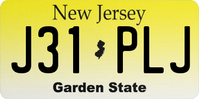 NJ license plate J31PLJ
