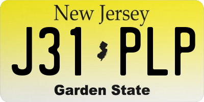 NJ license plate J31PLP