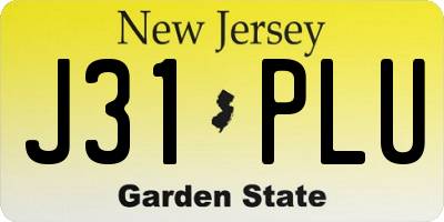 NJ license plate J31PLU