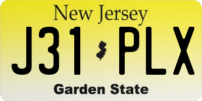 NJ license plate J31PLX