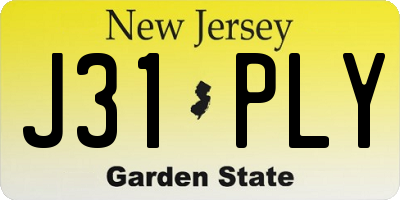 NJ license plate J31PLY