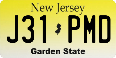 NJ license plate J31PMD