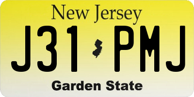 NJ license plate J31PMJ