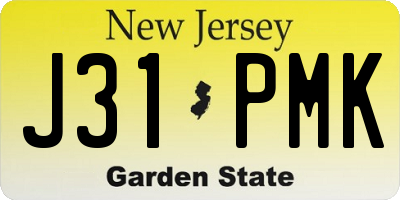NJ license plate J31PMK