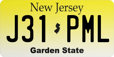 NJ license plate J31PML
