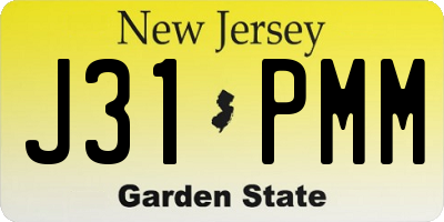 NJ license plate J31PMM