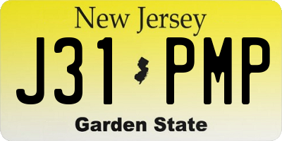 NJ license plate J31PMP