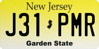 NJ license plate J31PMR