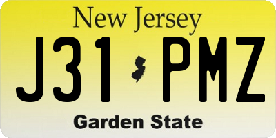 NJ license plate J31PMZ